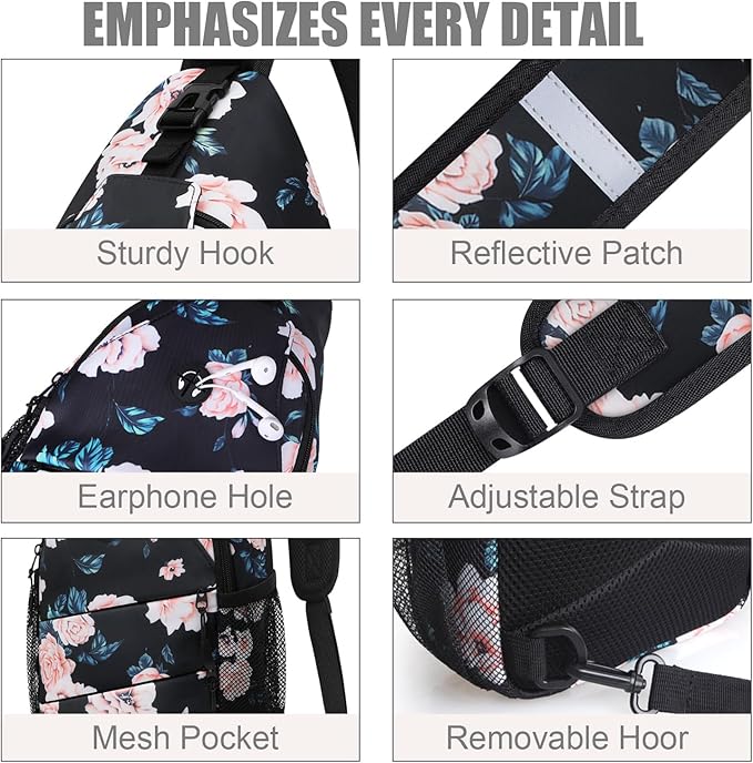 Crossbody Bags for Women Men Trendy Sling Bag Bakpack Casual Chest Bag with Convertible Shoulder