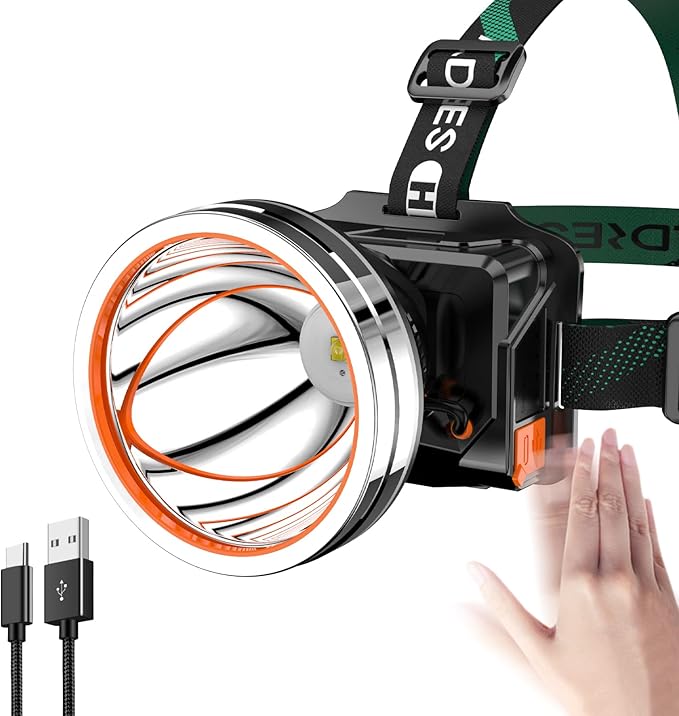 High Power LED Headlamp Super Bright Adult Motion Sensor Headlight Spotlight Waterproof Outdoor