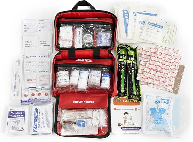 Kitgo First Aid Kit with Hospital Grade Medical Supplies, 220pcs Emergency Medical Trauma Kit, Gift