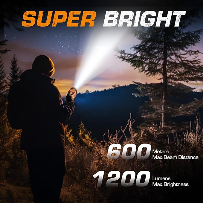 EverBrite Zoomable Rechargeable Spotlight with Foldable Stand, Handheld LED Spotlight Flashlight