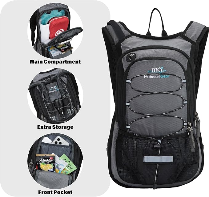 15L Insulated Hydration Backpack Pack with 2L Water Bladder Lightweight Hiking Backpack Bag for