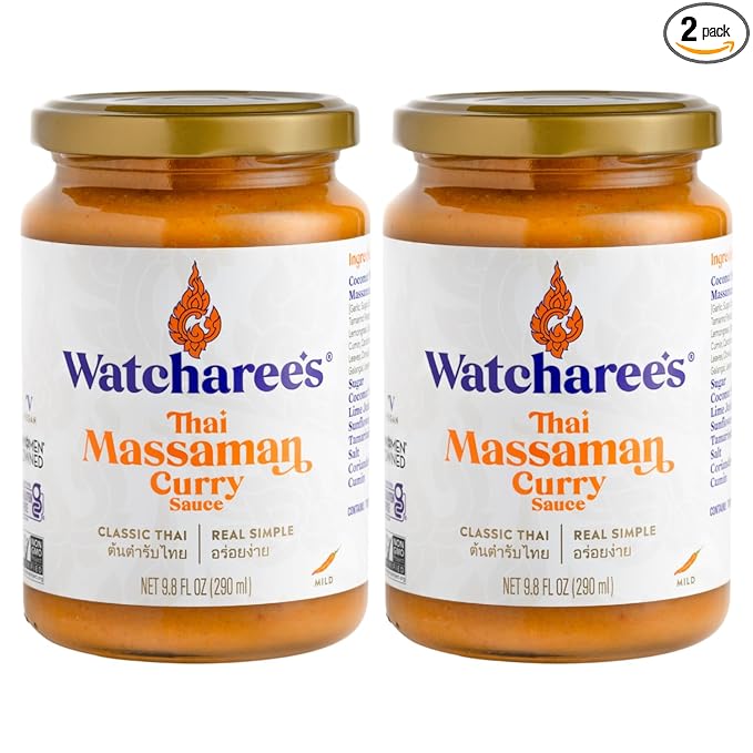 Watcharee's Thai Massaman Curry Sauce, Vegan, Non-GMO, Gluten-Free 9.8 Fl oz - Pack of 2
