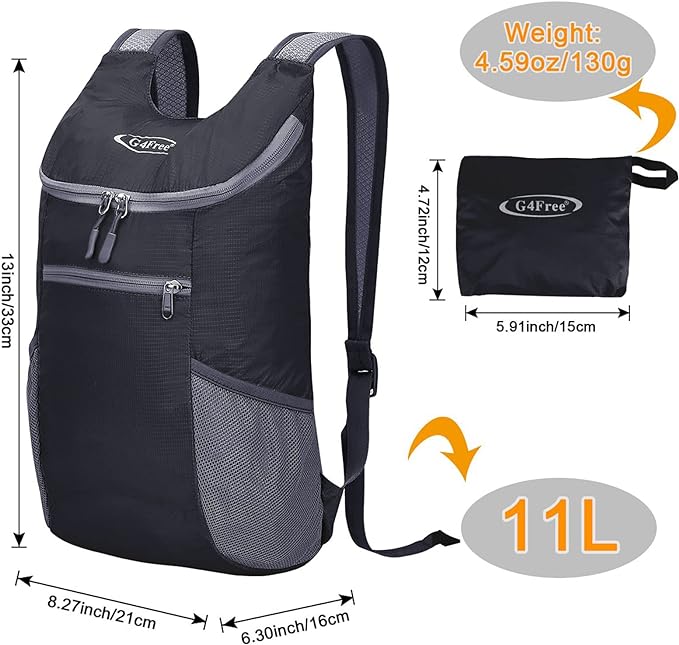 G4Free Lightweight Packable Hiking Backpack for Men Women Small Hiking Daypacks Foldable Shoulder