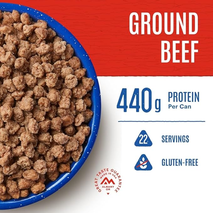 Mountain House Ground Beef #10 Can | Freeze Dried Survival & Emergency Food | Gluten-Free | 22