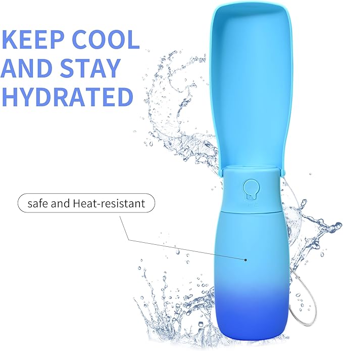Dog Water Bottle, Travel Puppy Water Bowl, Leak Proof Portable Puppy Water Dispenser, Foldable Dog