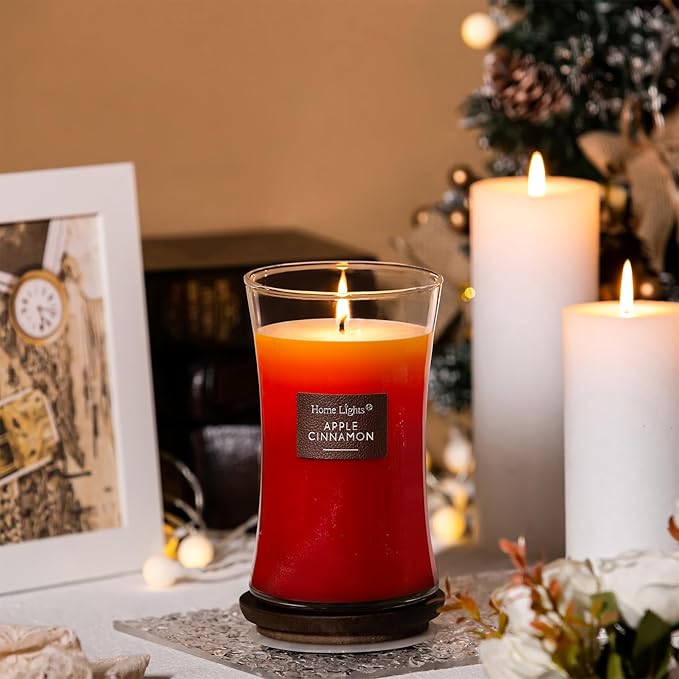 HomeLights 3-Layer Candles for Home Scented, 21.52 OZ Natural Soy Wax Scented Candles Burns Up to