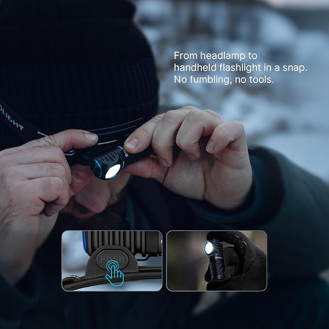 OLIGHT Perun 3 Mini Headlamp 1250 Lumens LED Head Flashlight,Rechargeable Headlight with Red Light