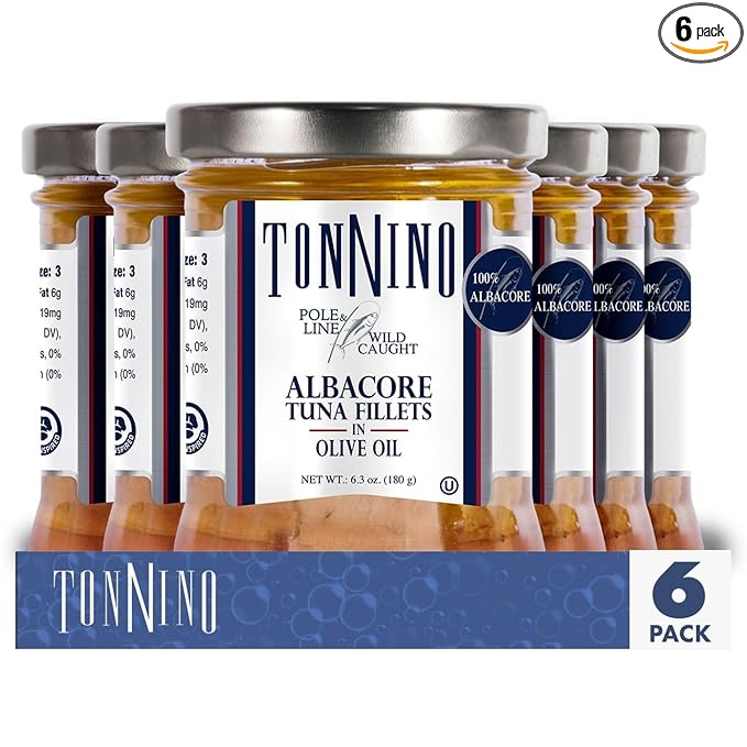 Tonnino Tuna Fish Albacore - Olive oil ??Pack of 6 ??Alternative to Salmon ??Protein Snacks ??Ready