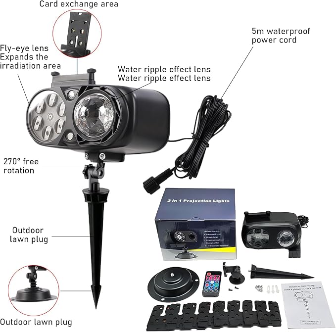 2025 Upgraded Holiday Projectors, Brighter Halloween Decorations Projector Lights, Christmas