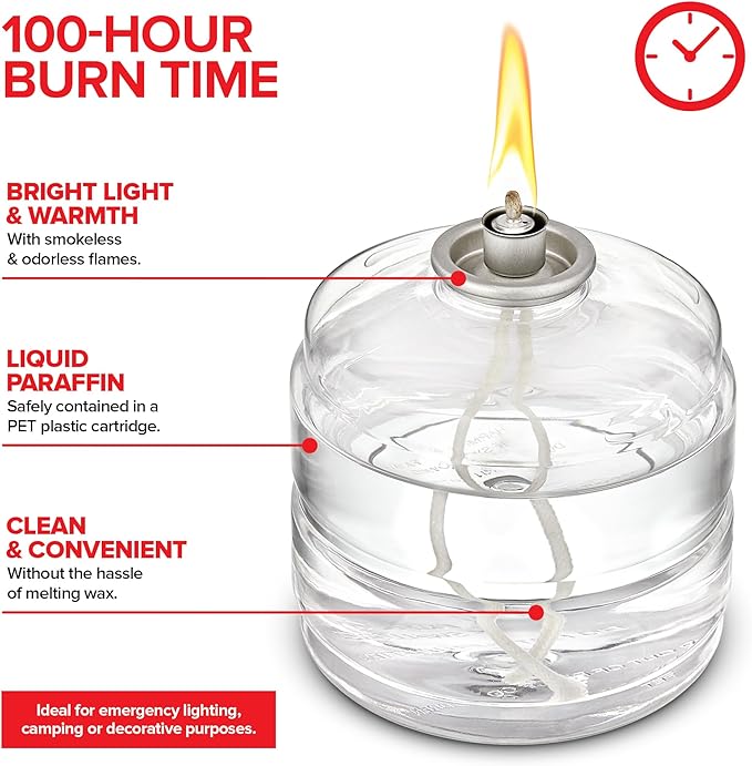 100 Hour Candle Pack of 6, Emergency Candles for Power Outages, Hurricane Storm Survival, and