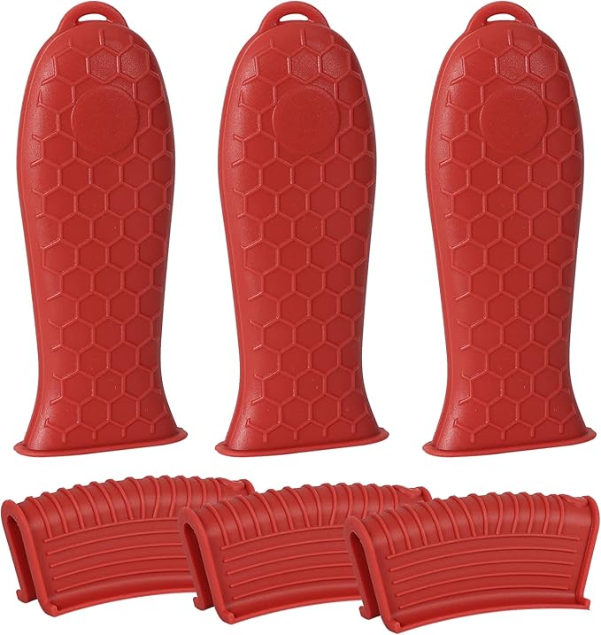 Joyhalo Cast Iron Handle Covers, 6 Pack Heat Resistant Silicone Handle Covers for Cast Iron