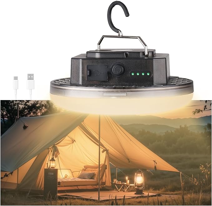 12000mAh (45W) Camping Hanging Tent Light Emergency Power Outage Lantern Home Use 4000LM 3 Modes
