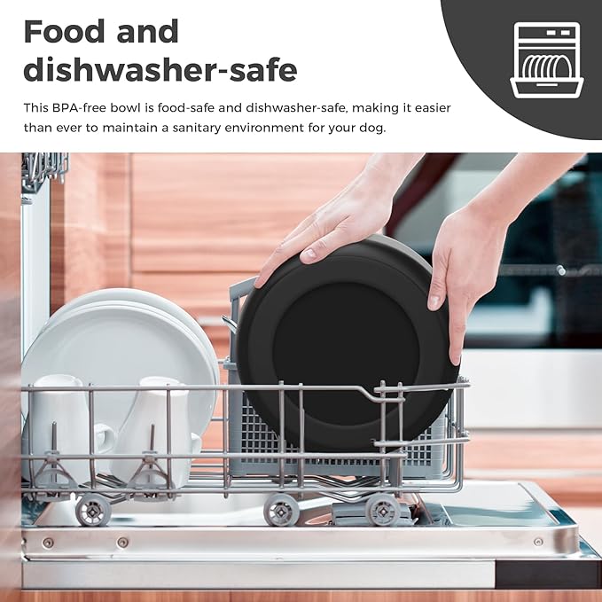 Dog Bowl, Stainless Steel Dog Food and Water Bowl with Non Slip Quiet Bottom, Easy to Clean