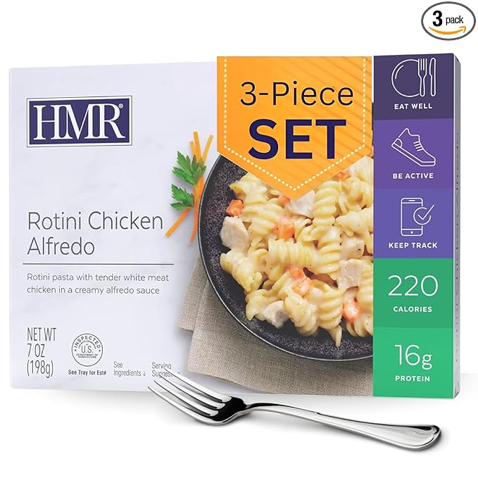 HMR Rotini Chicken Alfredo Entrée | Pre-packaged Lunch or Dinner to Support Healthy Eating | Ready