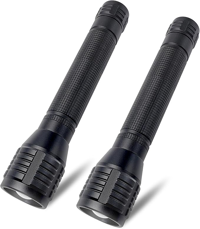 High Lumens Zoomable LED Flashlight, 3 Modes, AA Battery Powered ??Powerful for Camping, Outdoor