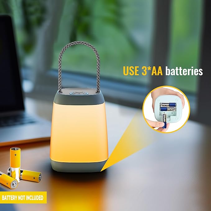 2 Pack LED Camping Lights, Battery Powered LED Camping Lantern with 3 Modes, Portable Night Light
