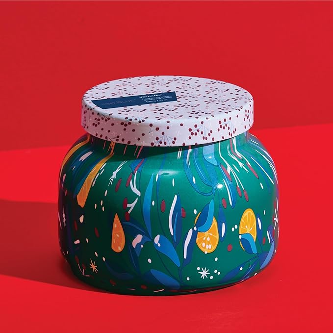 Capri Blue Pattern Play Signature Holiday Candle - Luxury Holiday Scented Candle for Home- Long