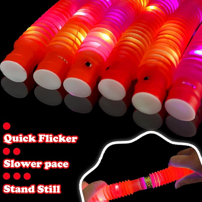 12 PCS Red Glow Sticks Party Favors for Kids, LED Light Up Necklaces Bracelets Accessories for