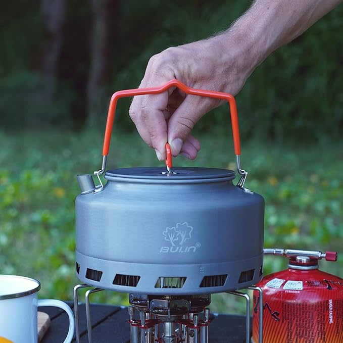 Bulin Camping Kettle 1.6L Heat Exchange Camp Tea Coffee Pot Lightweight Outdoor Hiking Gear
