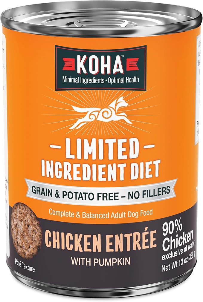 KOHA Limited Ingredient Diet Chicken Entrée for Dogs - Grain Free Wet Dog Food with No Fillers
