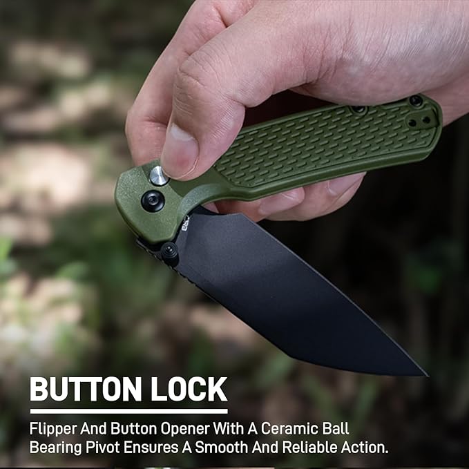 CJRB Pyrite-Light Pocket Knife, Folding Knife with 3.34'' AR-RPM9 Steel Blade EDC Knife Small