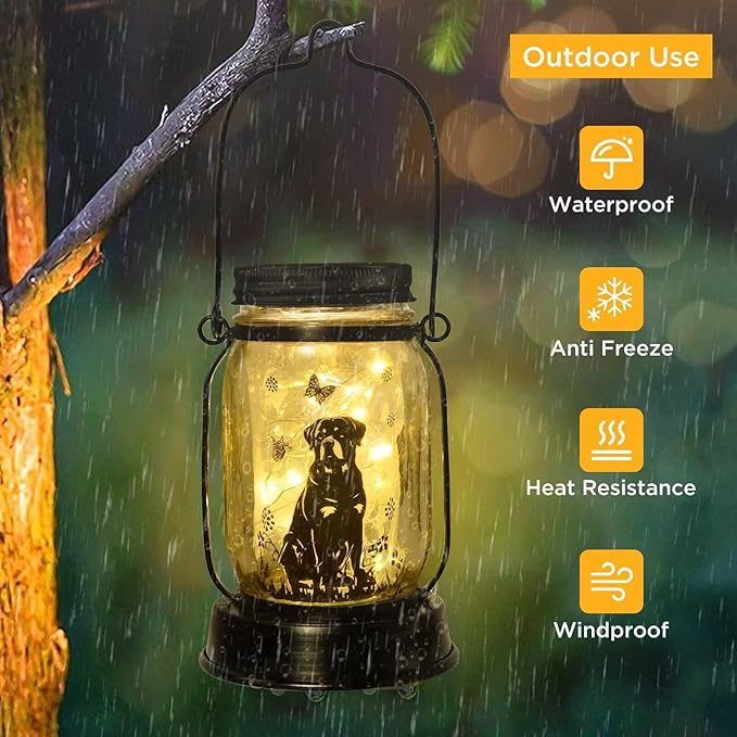 kyoryuger Rottweiler Gifts for Women/Men Rottweiler Solar Lanterns Dog Mom Birthday Dog Lovers