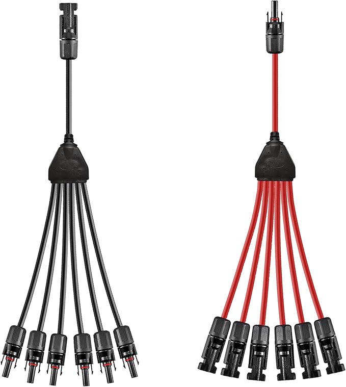 Y Solar Connector 1 to 6 Solar Y Branch Parallel Cable,Solar 1-6 Male Female Connector