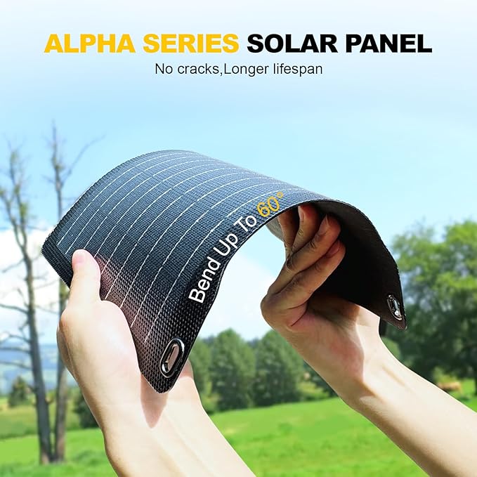 100W Bifacial Portable Solar Panel, Bend Resistant Foldable Solar Panel 100Watt 22V Monocrystalline
