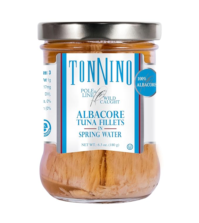 Tonnino Tuna Fish Albacore - Spring Water ??Pack of 6 ??Alternative to Salmon ??Protein Snacks