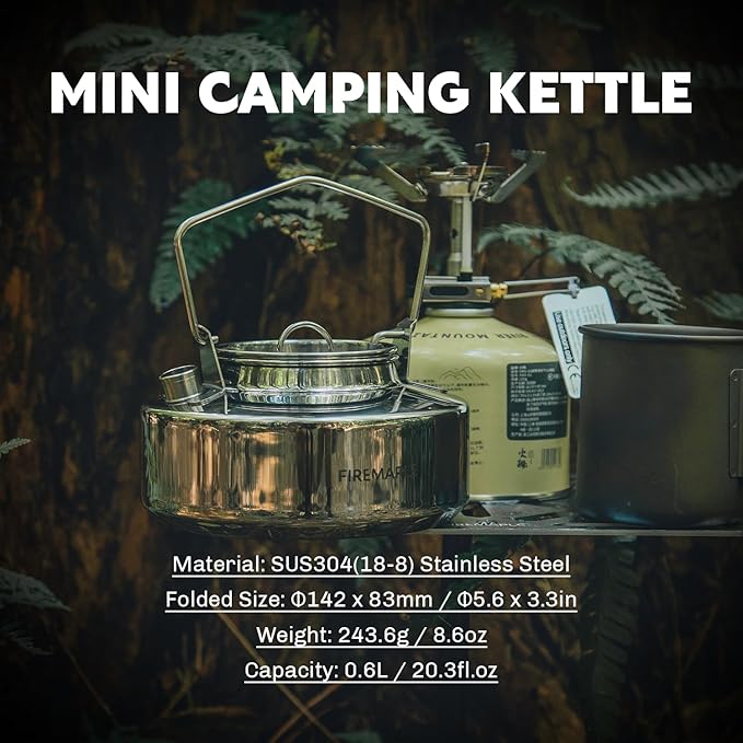 Fire-Maple Antarcti Portable 0.6 Liter Lightweight Stainless Steel Camping Kettle | Durable and