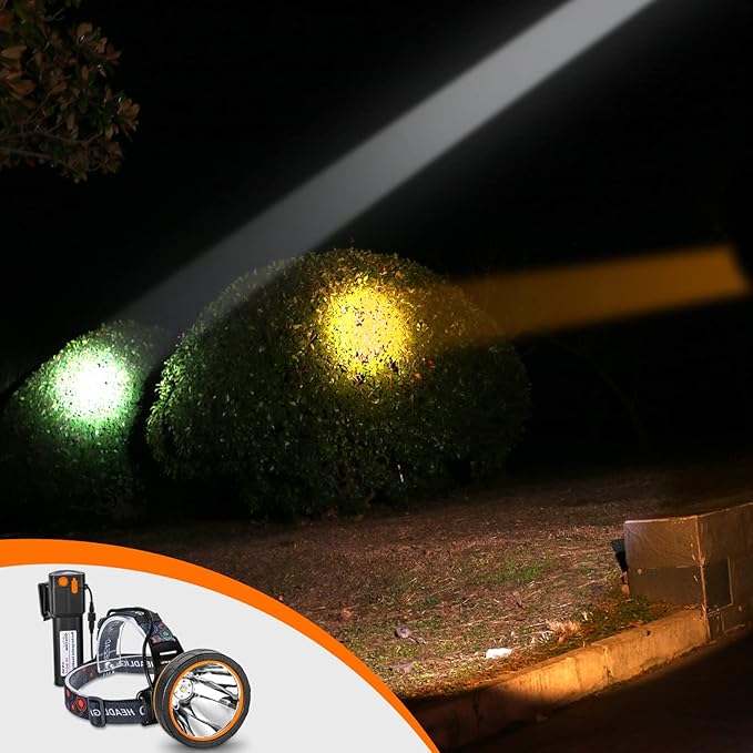 Super Bright LED Coon Hunting Headlamp - High Lumen Rechargeable Waterproof Headlight, Long-Range