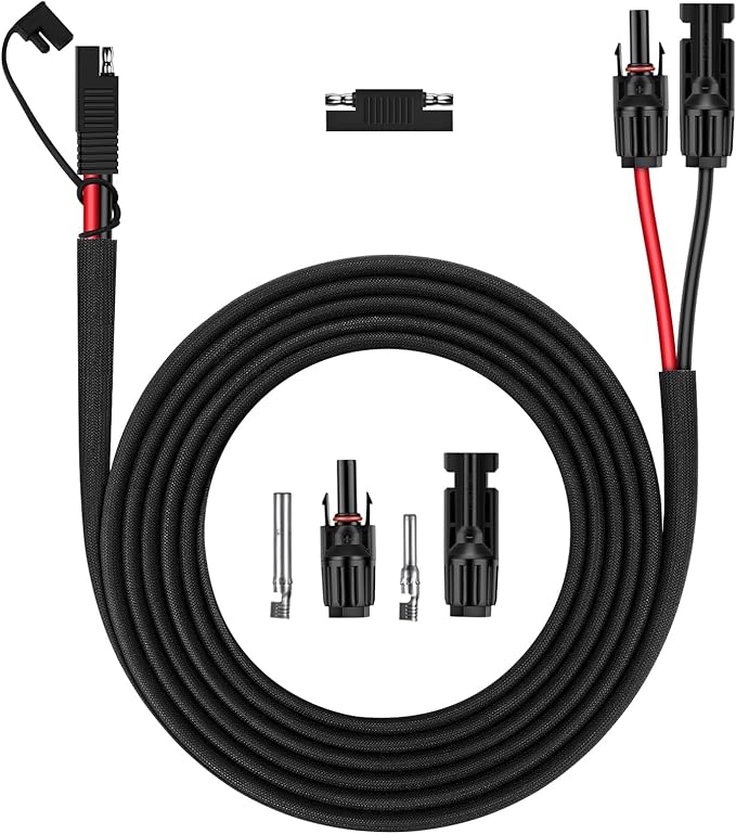 iGreely Solar Panel Connector Cable,10AWG SAE to Male & Female Adapter PV Extension Cable Wire for