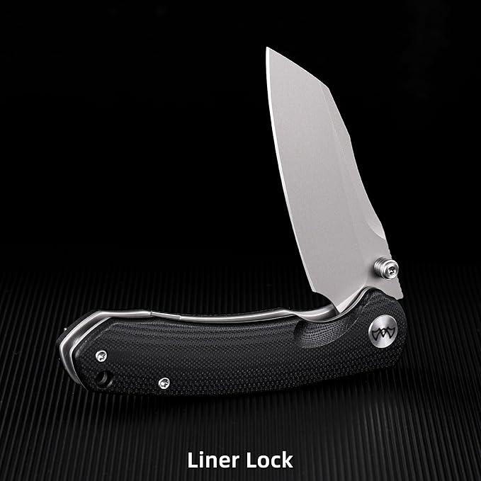 Folding Pocket Knife, 3.35" 14C28N Blade G10 Handle EDC Knife with Liner Lock, Small Pocket Knife