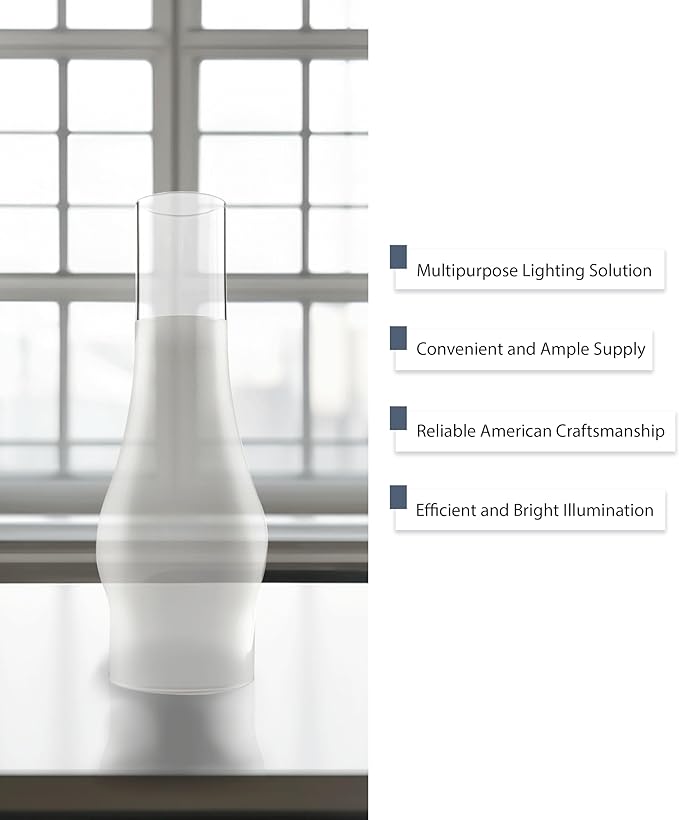 Light of Mine Oil Lamp Replacement Chimneys (3" x 10" Frosted)