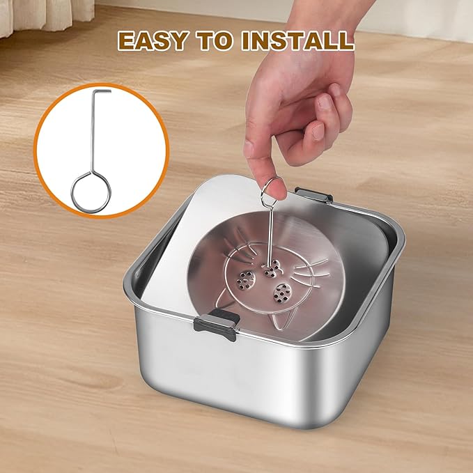 3L/101oz No Spill Dog Water Bowl, Slow Drinking Travel Dog Bowl Spill Proof, Stainless Steel