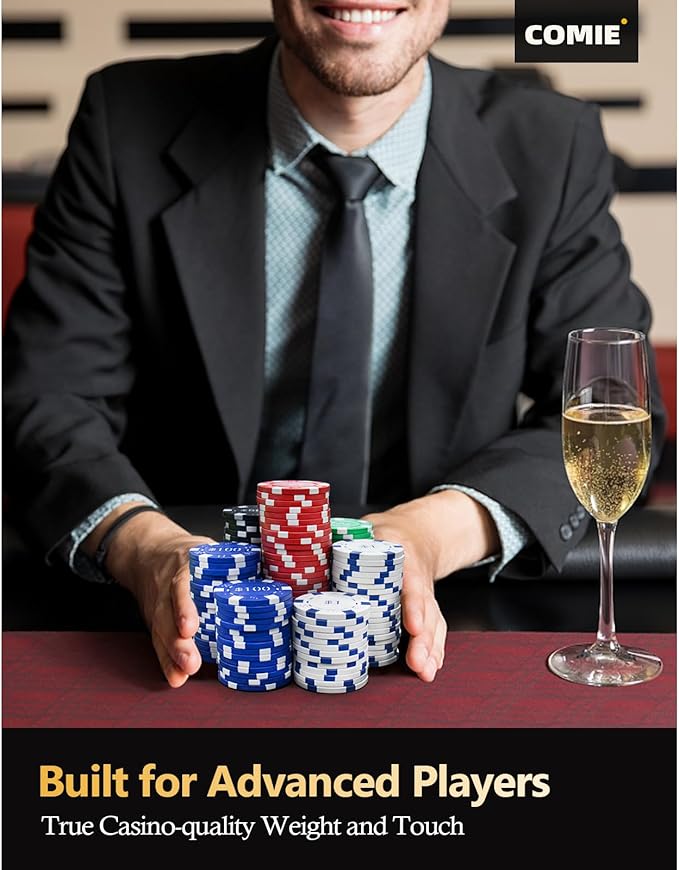 Poker Chips with Numbers,500PCS Poker Chip Set with Aluminum Travel Case,11.5 Gram Poker Set for