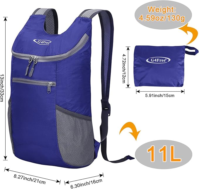 G4Free Lightweight Packable Hiking Backpack for Men Women Small Hiking Daypacks Foldable Shoulder