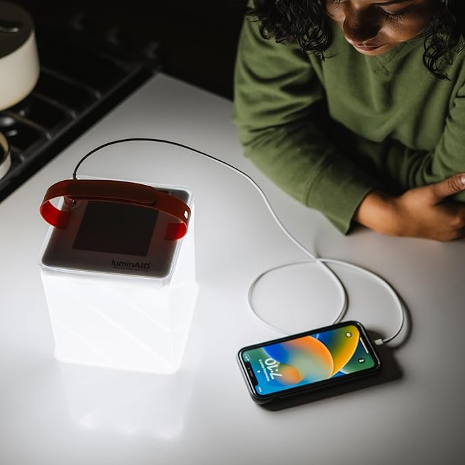 LuminAID Max Quick Inflate 2-in-1 Solar Camping Lantern and Phone Charger - Rechargeable LED Lamp