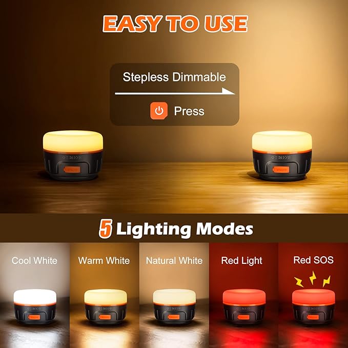Sinvitron LED Camping Lantern Rechargeable with Remote Control - 1000LM 150H Runtime Tent Light