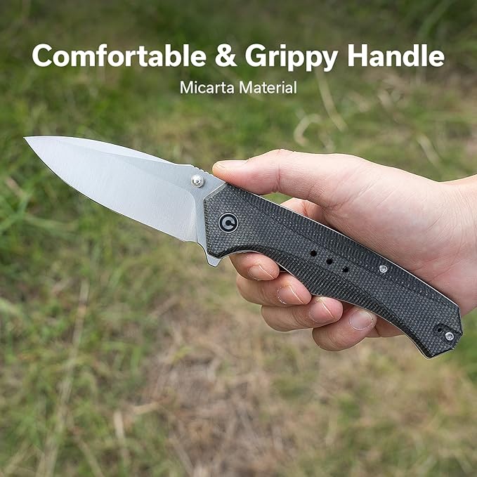 CIVIVI Photonix EDC Pocket Knife, Folding Knife with 3.7" 14C28N Blade Micarta Handle with Pocket