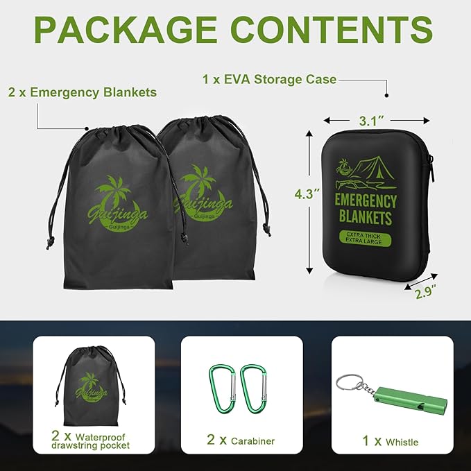 Emergency Blankets for Survival, 2-Pack/4-Pack Space Blankets, Gigantic & Extremely Thick Survival