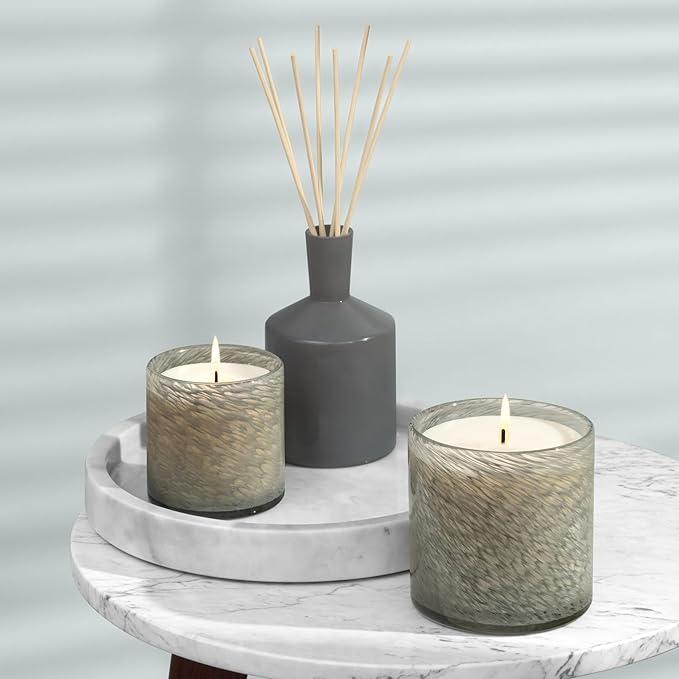 LAFCO New York Classic Candle, Paradiso Fig - 6.5 oz - 50-Hour Burn Time - Reusable, Hand Blown