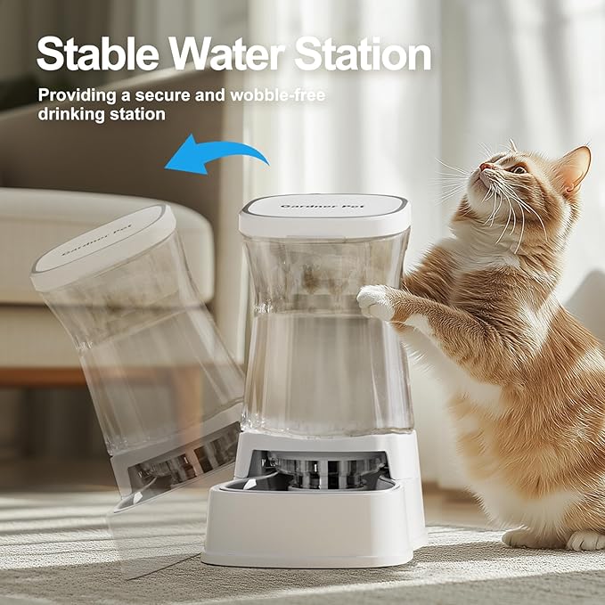 Automatic Gravity Water Dispenser for Dogs, 1Gallon Stainless Steel Water Bowl Dispenser, 100%