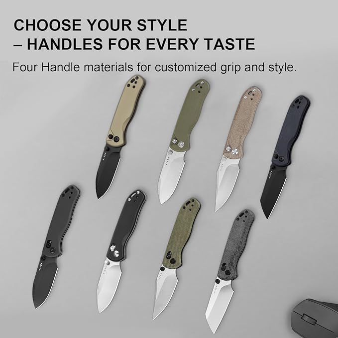Kizer Drop Bear 2 Pocket Knife, 2.96" Nitro-V Sheepsfoot Blade Folding Knife with Blue Richlite