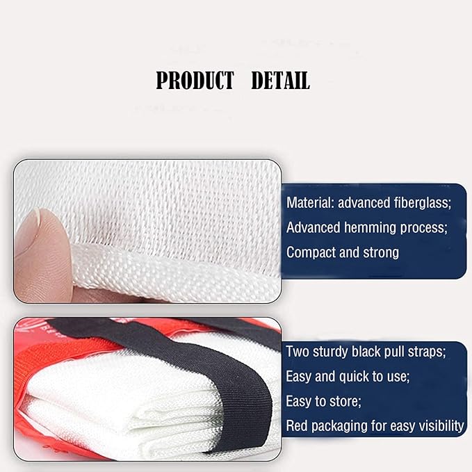 TONYKO Emergency Fire Blanket for Home and Kitchen - Orange - Fire Suppression, Fiberglass Fireproof
