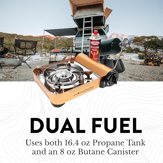 Gas ONE GS-4000P - Camp Stove - Premium Propane or Butane Stove with Convenient Carrying Case