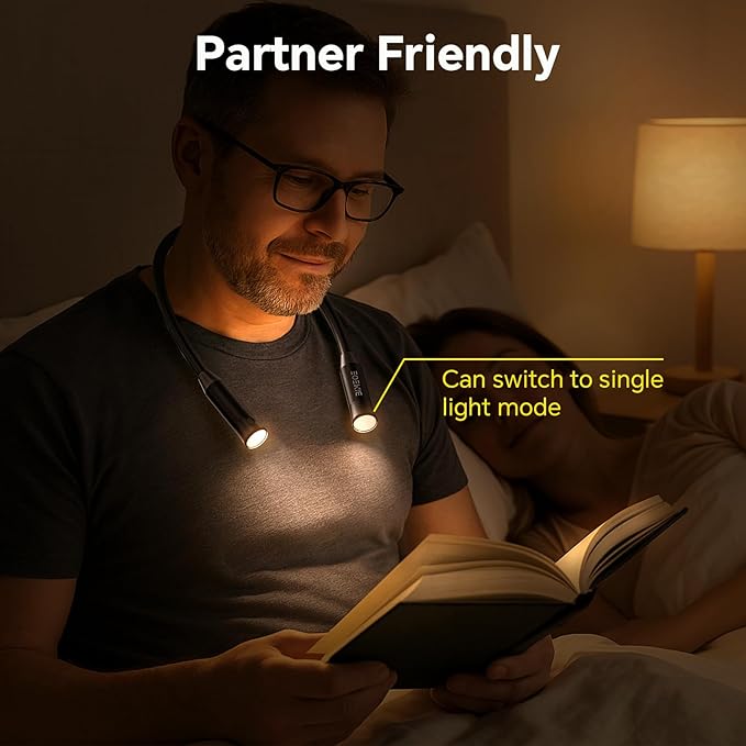 Rechargeable Neck Light for Hands-Free Lighting-Perfect Light for Mechanics, Camping, Hunting, DIY