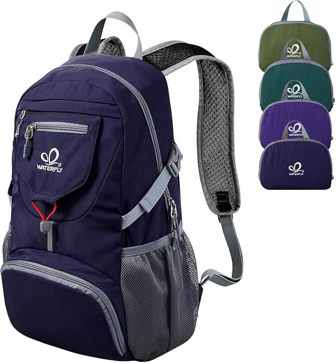 WATERFLY Small Lightweight Packable Backpack: 20l Ultra Light Foldable Travel Hiking Camping