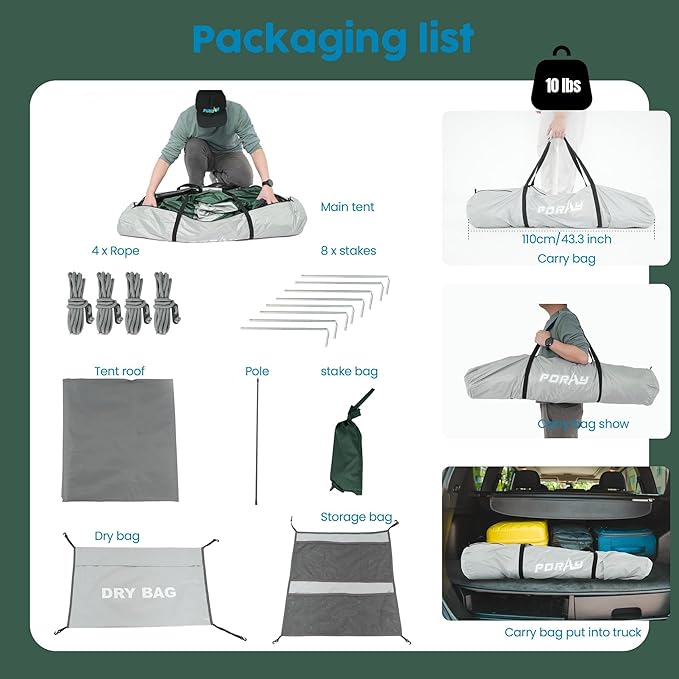 Camping Shower Tent Deluxe Changing Room Easy Set Up Privacy Shelter,Large Toilet Tent with Floor