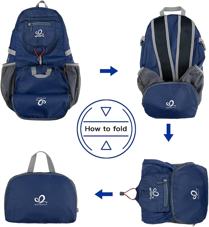 WATERFLY Small Lightweight Packable Backpack: 20l Ultra Light Foldable Travel Hiking Camping